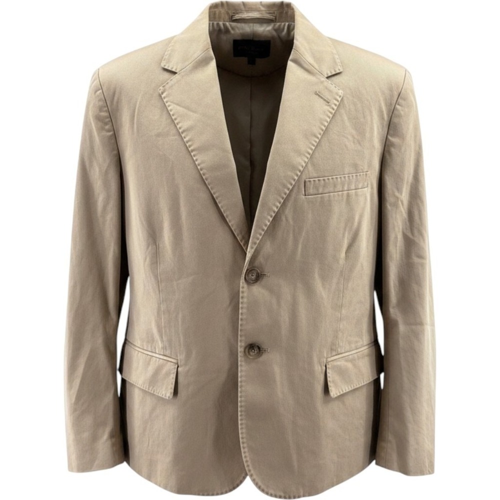 Polo Ralph Lauren Womens Tan Cotton Twill 2-Button Blazer Jacket 10 MSRP 298 NEW